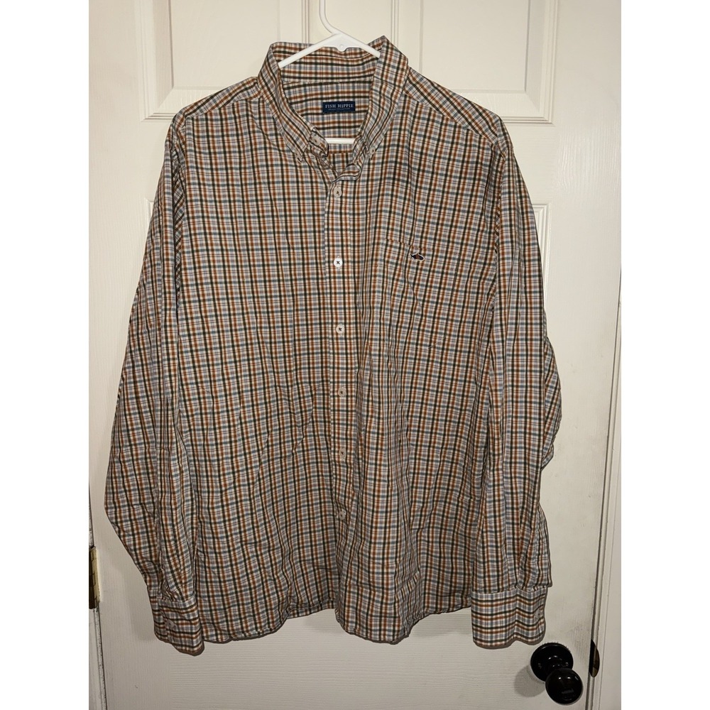 Fish Hippie Solace Shirt Mens XL Cotton Stretch Long Sleeve Button Down
